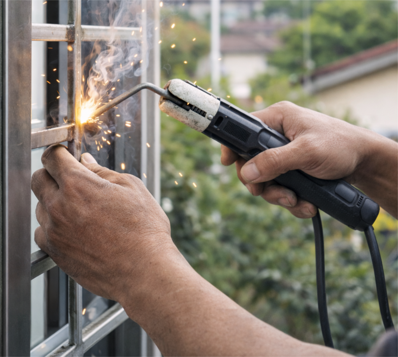 Exterior welding work